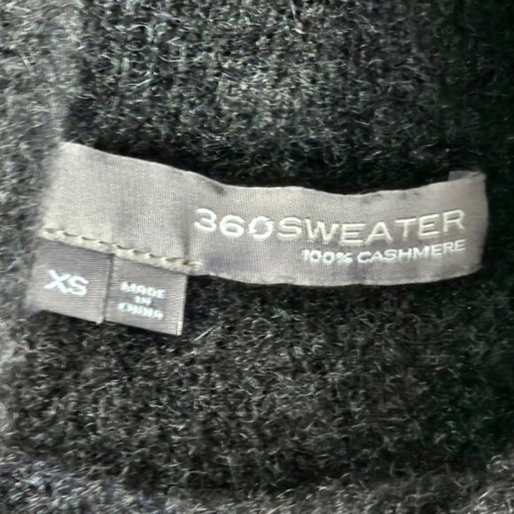 360 Sweater dark grey 100% cashmere turtle neck knit oversized sweater size XS - Picture 8 of 9